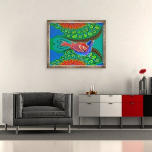 Tablou inramat - Jane Tattersfield - Vrabie copac, 2012, 50 x 60 cm - Img 2