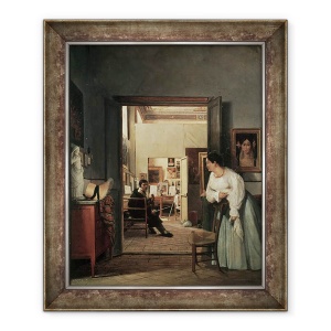 Tablou inramat - Jean Alaux - Studioul de Ingres din Roma II, 70 x 85 cm