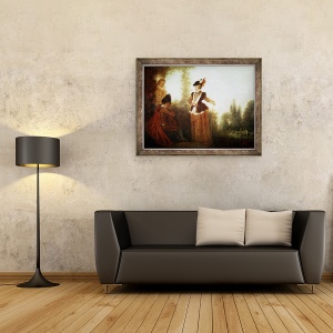 Tablou inramat - Jean Antoine Watteau - Aventura, 70 x 90 cm - Img 2