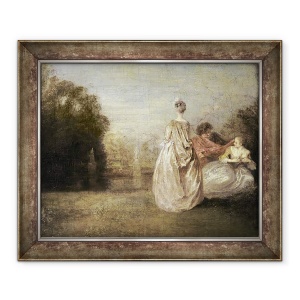 Tablou inramat - Jean Antoine Watteau - Cei doi veri, 50 x 60 cm
