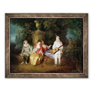 Tablou inramat - Jean Antoine Watteau - Cei patru, 70 x 90 cm