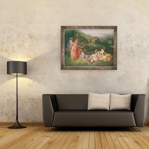 Tablou inramat - Jean Antoine Watteau - Peaceful Love, 70 x 90 cm - Img 2