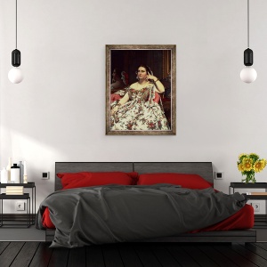 Tablou inramat - Jean Auguste Dominique Ingres - Doamna Moitessier, 70 x 90 cm - Img 3