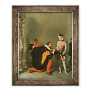 Tablou inramat - Jean Auguste Dominique Ingres - Don Pedro de Toledo 1484-1553 Sarutand Sabia lui Henric al IV-lea 1553-1610 1819, 50 x 60 cm