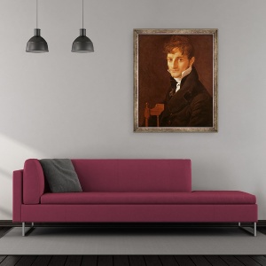 Tablou inramat - Jean Auguste Dominique Ingres - Portretul lui Belvèze-Foulon, prieten al artistului, 50 x 60 cm - Img 2