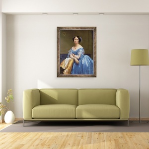 Tablou inramat - Jean Auguste Dominique Ingres - Portretul Printesei de Broglie, 60 x 80 cm - Img 2
