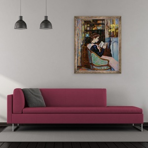 Tablou inramat - Jean Baptiste Armand Guillaumin - Domnisoara. Guillaumin lectura, 50 x 60 cm - Img 2