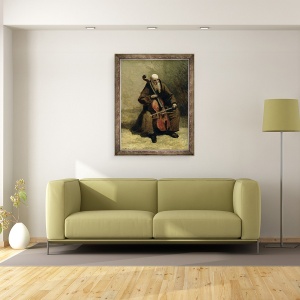 Tablou inramat - Jean Baptiste Camille Corot - Calugarul, 60 x 80 cm - Img 2