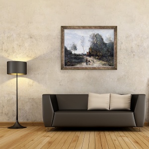 Tablou inramat - Jean Baptiste Camille Corot - Drumul, 60 x 80 cm - Img 2