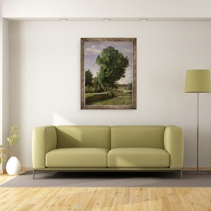 Tablou inramat - Jean Baptiste Camille Corot - La marginea unui sat langa Beauvais, 60 x 80 cm - Img 2