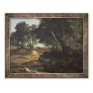 Tablou inramat - Jean Baptiste Camille Corot - Padurea Fontainebleau, 70 x 90 cm