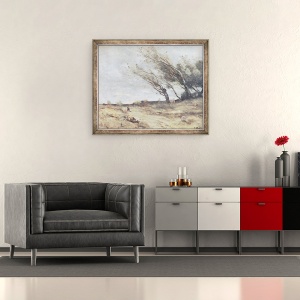 Tablou inramat - Jean Baptiste Camille Corot - Rafala de vant, 50 x 60 cm - Img 2