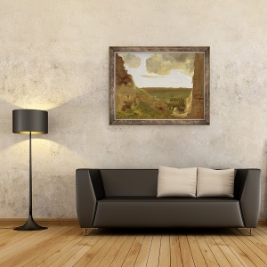 Tablou inramat - Jean Baptiste Camille Corot - Ruinele medievale, 60 x 80 cm - Img 2