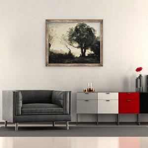 Tablou inramat - Jean Baptiste Camille Corot - Souvenir of Castel Gandolfo, 70 x 85 cm - Img 2
