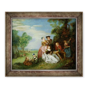 Tablou inramat - Jean-Baptiste Joseph Pater - Conversatie intr-un parc, 50 x 60 cm