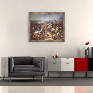 Tablou inramat - Jean Baptiste Mauzaisse - Batalia de la Fleurus, 26 iunie 1794, 50 x 60 cm - Img 2