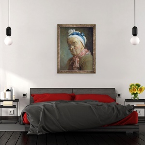 Tablou inramat - Jean-Baptiste Simeon Chardin - Autoportret cu ochelari, 70 x 90 cm - Img 3