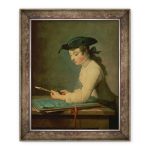 Tablou inramat - Jean-Baptiste Simeon Chardin - Tanarul desenator, 50 x 60 cm