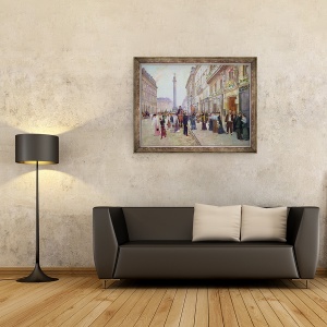 Tablou inramat - Jean Beraud - Muncitorii parasesc Maison Paquin, in rue de la Paix, 60 x 80 cm - Img 2