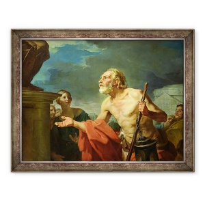 Tablou inramat - Jean Bernard Restout - Diogene cer pomana, 60 x 80 cm