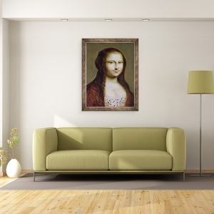 Tablou inramat - Jean Ducayer - Portret De O Femeie Inspirat de Mona Lisa, 60 x 80 cm - Img 2
