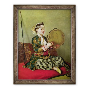 Tablou inramat - Jean-Etienne Liotard - Femeie turca cu o tamburina, 70 x 90 cm