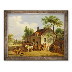 Tablou inramat - Jean Francois Demay - Vedere la un sat, 60 x 80 cm