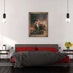 Tablou inramat - Jean-Francois Millet - Cazanul, 70 x 90 cm - Img 3
