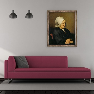 Tablou inramat - Jean-Francois Millet - Portretul Vaduvei Roumy, 50 x 60 cm - Img 2