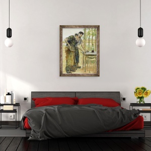 Tablou inramat - Jean Francois Raffaelli - Fierarii, 70 x 90 cm - Img 3
