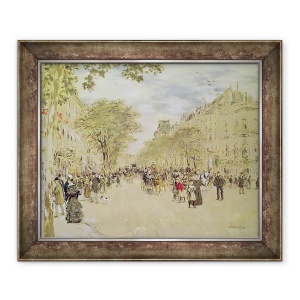 Tablou inramat - Jean Francois Raffaelli - Pavillon de Hanovre si Bulevardul Italiens, Paris, 70 x 85 cm