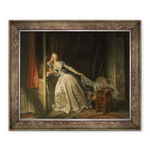 Tablou inramat - Jean-Honore Fragonard - Sarutul furat, 70 x 85 cm