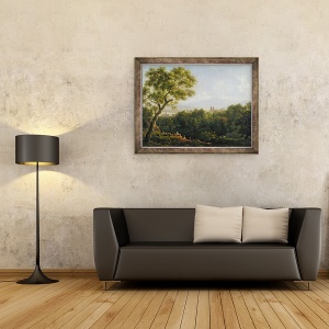 Tablou inramat - Jean Joseph Xavier Bidauld - Vedere de Frascati, 60 x 80 cm - Img 2