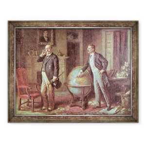 Tablou inramat - Jean Leon Gerome Ferris - Presedintele Theodore Roosevelt si Kaiserul german Wilhelm al II-lea, in disputa privind blocada germana din Venezuela, 70 x 90 cm