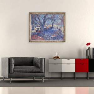 Tablou inramat - Jennifer Wright - Lemnos Beach Bar, 50 x 60 cm - Img 2