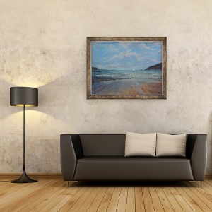 Tablou inramat - Jennifer Wright - Northsands Salcombe, navigare. ulei pe panza, 70 x 90 cm - Img 2