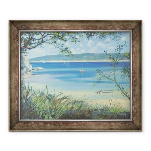 Tablou inramat - Jennifer Wright - Salcombe, Plaja Southnisids, 70 x 85 cm