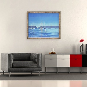 Tablou inramat - Jennifer Wright - Salcombe - Yachturi - Amurg, 50 x 60 cm - Img 2