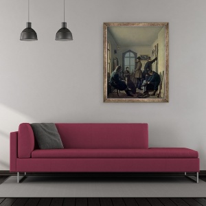Tablou inramat - Jevgraf Fiodorovitch Krendovsky - Pregatiri pentru vanatoare, 70 x 85 cm - Img 2