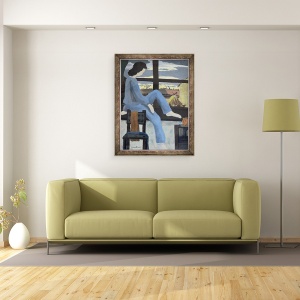 Tablou inramat - Joan Thewsey - Fata uitam de zori, 1950, 70 x 90 cm - Img 2