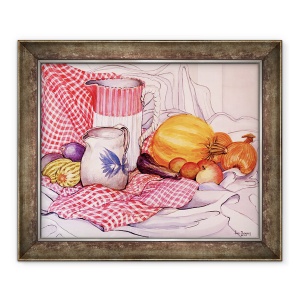 Tablou inramat - Joan Thewsey - Still-Life cu doua ulcioare si legume, 2013, 50 x 60 cm
