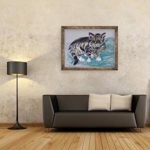 Tablou inramat - Joan Thewsey - Tabby Cat, 70 x 90 cm - Img 2