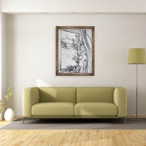 Tablou inramat - Joan Thewsey - Vedere prin fereastra cabanei, 60 x 80 cm - Img 2