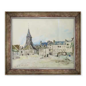 Tablou inramat - Johan-Barthold Jongkind - Biserica Sainte-Ecaterina, Honfleur, 70 x 85 cm