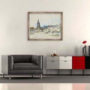 Tablou inramat - Johan-Barthold Jongkind - Biserica Sainte-Ecaterina, Honfleur, 70 x 85 cm - Img 2