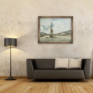 Tablou inramat - Johan-Barthold Jongkind - Intrarea in portul Honfleur, 60 x 80 cm - Img 2