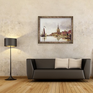 Tablou inramat - Johan-Barthold Jongkind - Vedere de Overschie langa Rotterdam, 60 x 80 cm - Img 2