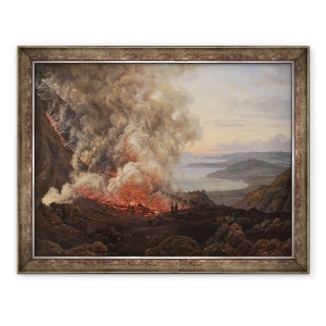 Tablou inramat - Johan Christian Dahl - Eruptia vulcanului Vezuviu, 60 x 80 cm