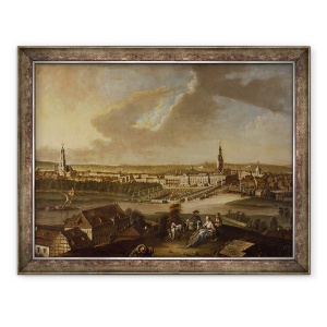 Tablou inramat - Johann Friedrich Meyer - Vedere peste Potsdam din Brauhausberg, 60 x 80 cm