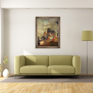 Tablou inramat - Johann Georg Weikert - Performanta operei de Gluck, 60 x 80 cm - Img 2